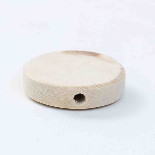 Wooden Beads, Flat Round 20mm. 50pcs Hinoki