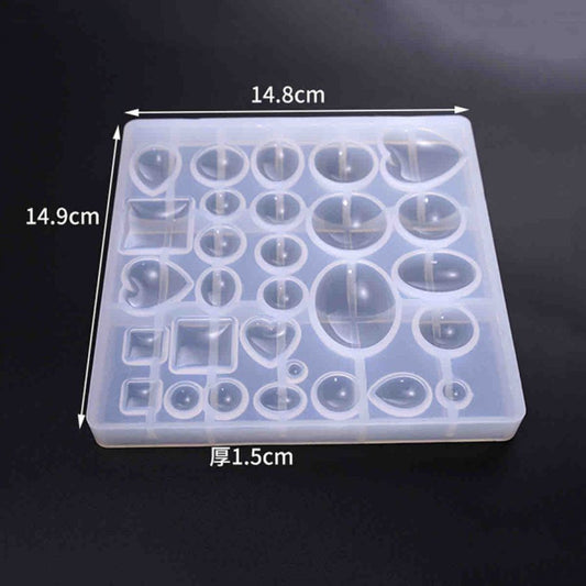 Resin Jewellery Mould, MIxed Shapes, 1pcs - Style 2