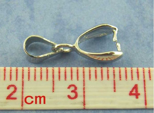 Antique Silver Plate, Bail-Pinch 17x7mm,  25pcs