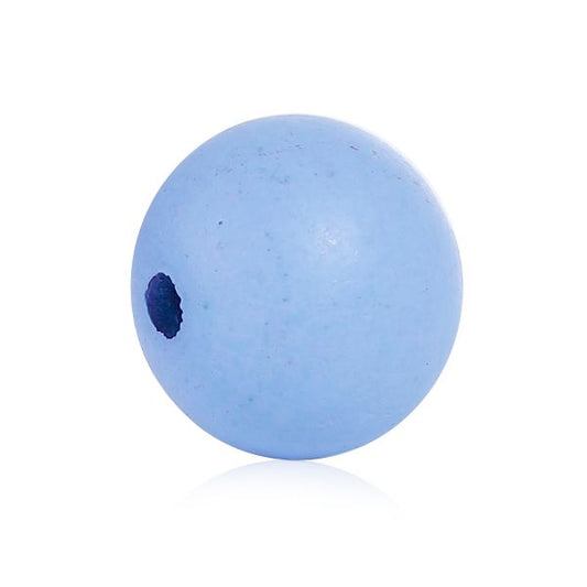 Wooden Beads Round, 20mm, Sky Blue, 30pcs - Hinoki Wood