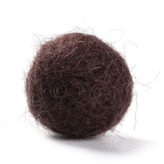 Wool Felted Beads, Brown, 20mm, 10pcs
