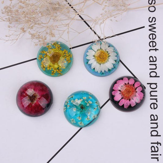 Resin Cabochon Random Mix, Round, 25mm 2pcs