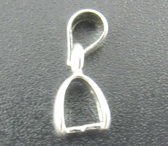 Silver Plate, Bail-Pinch 15 x 5mm, 30pcs