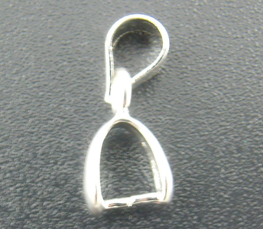 Silver Plate, Bail-Pinch 15 x 5mm, 30pcs