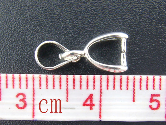 Silver Plate, Bail-Pinch 15 x 5mm, 30pcs