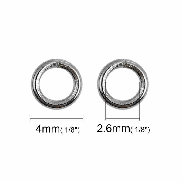 Jump Ring Kits, Mixed Opened 4mm, (3300pcs) - with container