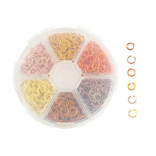 Jump Ring Kits, Aluminum, Mixed Opened 6mm, Desert(1080pcs)