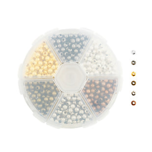 Metal Beads 4mm Kit Mixed, 948pcs, comes with container