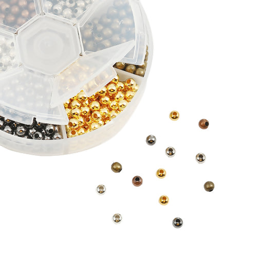 Metal Beads 4mm Kit Mixed, 948pcs, comes with container