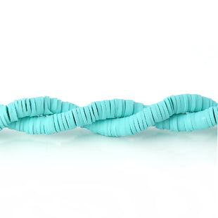 Polymer Clay Katsuki Beads Round Green Blue 5mm, 39cm long, 3 PCs (Approx 300 PCs/Strand)