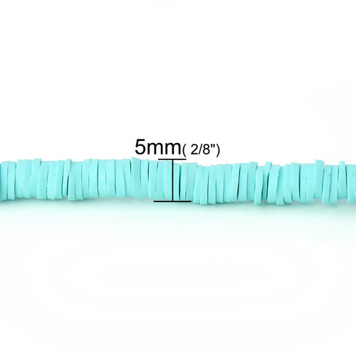 Polymer Clay Katsuki Beads Round Green Blue 5mm, 39cm long, 3 PCs (Approx 300 PCs/Strand)