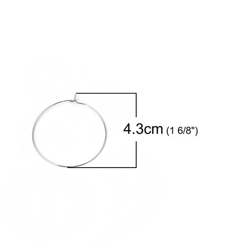 Stainless Steel Wine Glass Charm Rings, 43 x 40mm, 30 pcs