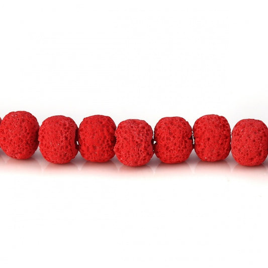 Polymer Clay Beads, Round Red, 10mm, 40 cm strand