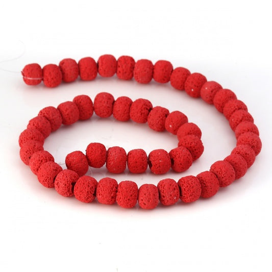 Polymer Clay Beads, Round Red, 10mm, 40 cm strand