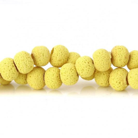 Polymer Clay Beads, Round Yellow, 10mm, 40cm strand