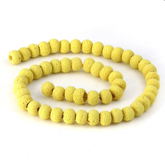 Polymer Clay Beads, Round Yellow, 10mm, 40cm strand