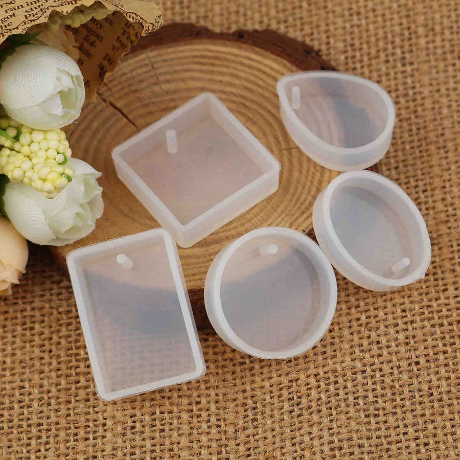 Resin Jewellery Mould, Mixed Shapes, 2 Sets (5 pcs/set) - Style 4