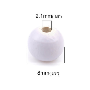 Wooden Beads Round, 8mm, Mauve, 100pcs