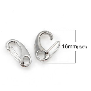 Antique Silver Lobster Clasps 16x8mm, 20pcs