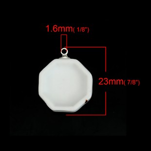 Ceramic Frame Settings 23x19mm, 1pc - Polygon