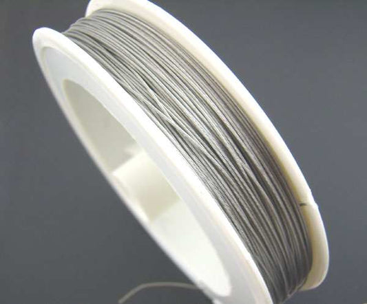 Antique Silver Tiger Tail Beading Wire  0.45mm, 70 metres