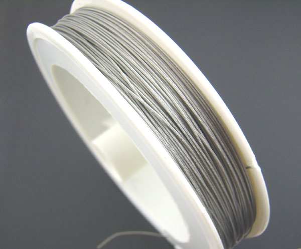 Antique Silver Tiger Tail Beading Wire  0.6mm, 30 metres