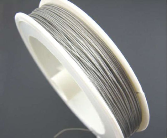 Antique Silver Tiger Tail Beading Wire  0.38mm, 70 metres
