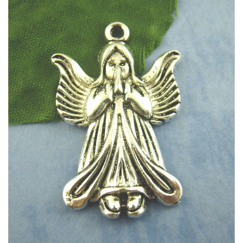 Antique Silver Angel Charm, 35x23mm, 20 pcs