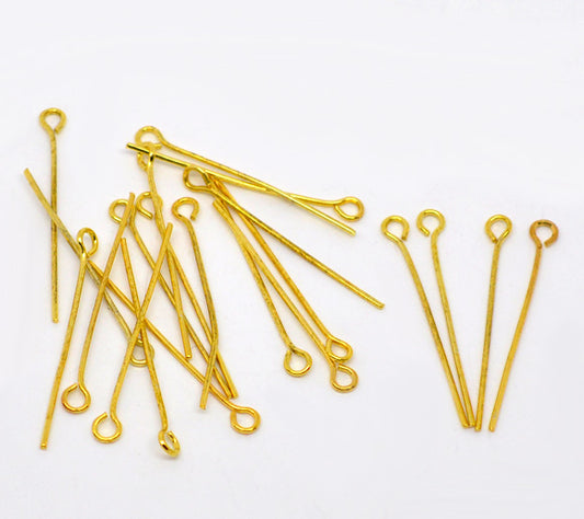 Eye Pins, Gold Plated, - Economy Range