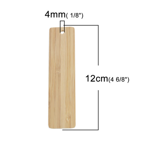 Wood Pendants Rectangle Light 12cm x 3cm, 1 PC