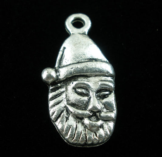 Antique Silver Santa Claus Charms, 23x12mm, 20 pcs