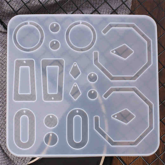 Resin Jewellery Mould, Mixed Shapes Earrings, 1pc