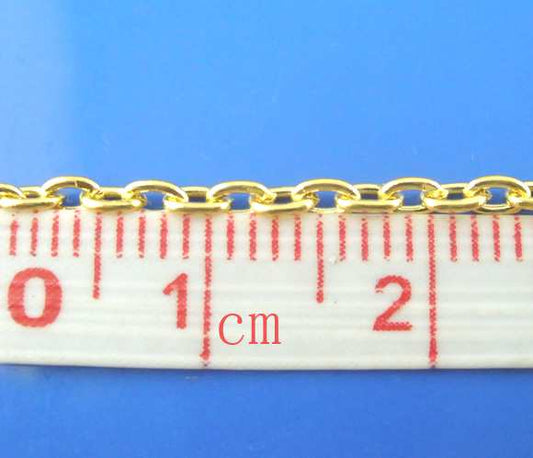 Gold Plated Trace Chain, 3x2mm, 10 metres - fine