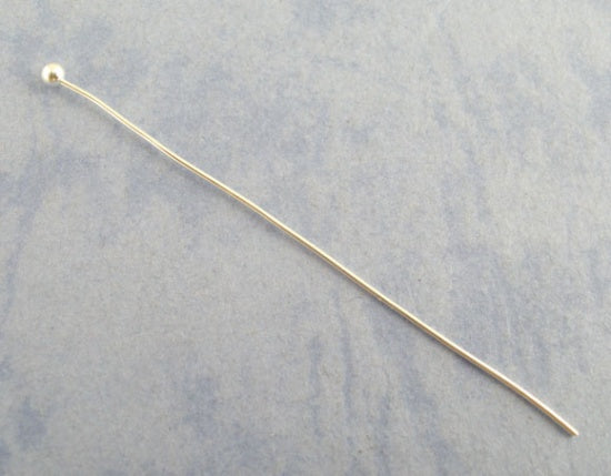 Ball Head Pins, Silver Plate, 50mm x .5mm, approx 300pcs