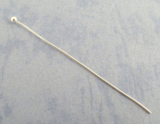 Ball Head Pins, Silver Plate, 50mm x .5mm, approx 300pcs