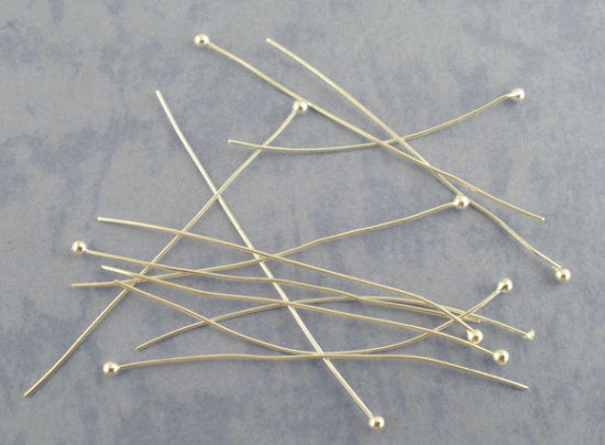 Ball Head Pins, Silver Plate, 50mm x .5mm, approx 300pcs