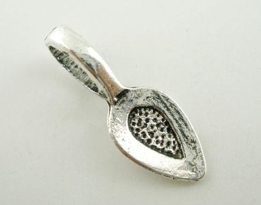 Antique Silver Plate, Bail 21 x 8mm, leaf shape, glue on pendants  50pcs