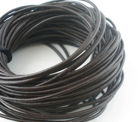 Leather Brown round, 1.5mm, 10 metres