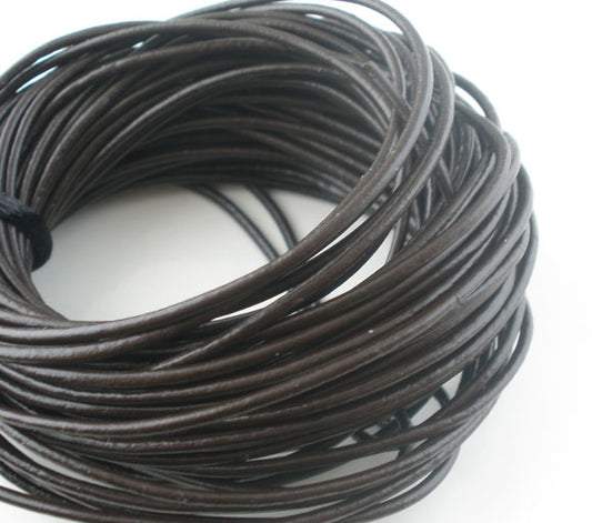 Leather Brown round, 1.5mm, 10 metres