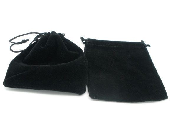 Jewellery Gift Pouches, Velveteen Black, 12x 10 cm 10pcs