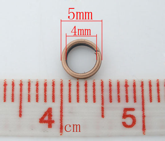 Copper Plate, Split Rings, 5mm, 1,000pcs