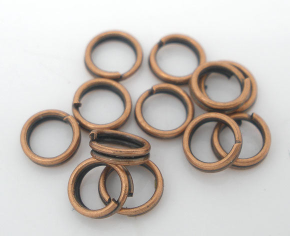 Copper Plate, Split Rings, 5mm, 1,000pcs