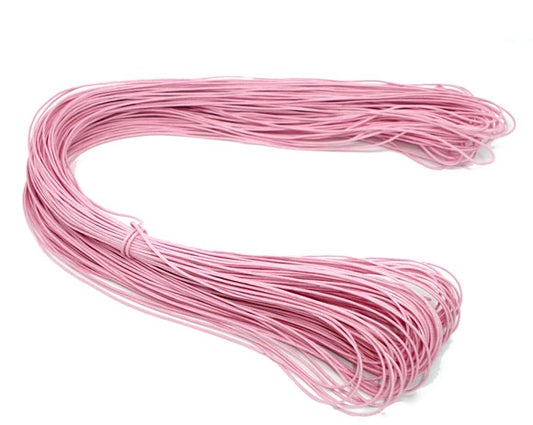Waxed Cotton Cord, Pink, 1mm, 80 metres