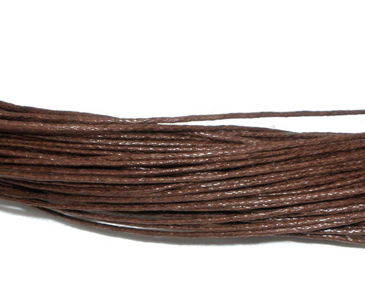 Waxed Cotton Cord, Dark Brown, 1mm, 80 metres