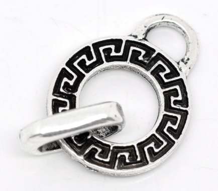 Charm Carrier, Antique Silver pendant carrier, 26 x 16mm, 10pcs