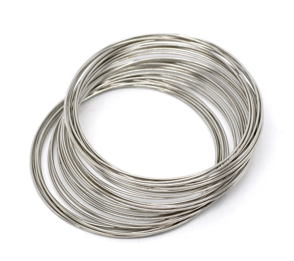 Memory Wire for Beading bracelets, Antique Silver, 40mm dia, 200 loops