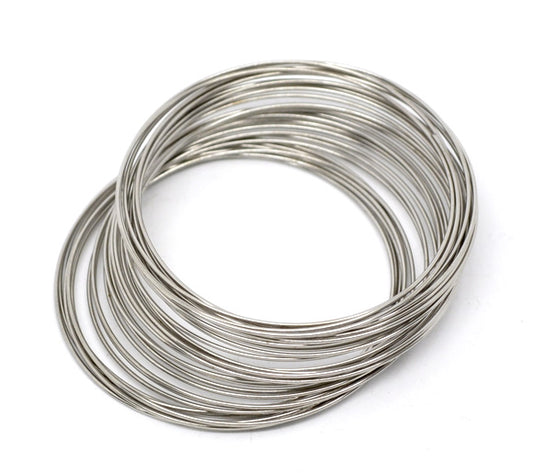 Memory Wire for Beading bracelets, Antique Silver, 40mm dia, 200 loops