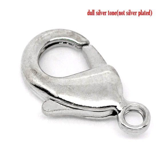 Antique Silver Lobster Clasps 15x9mm, 30pcs