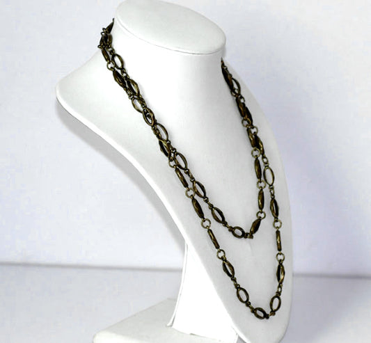 Antique Bronze Round Oval Chain Necklace, 20x7mm, 6mm, 1 metre