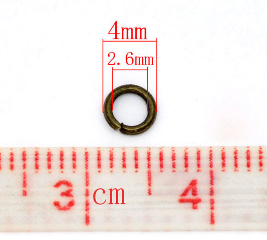 Jump Rings, Antique Bronze, 4mm, 1,500pcs